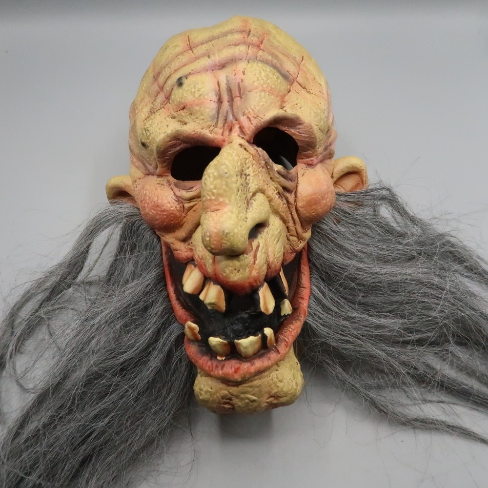 Vintage Halloween Mask Crazy Scary Hillbilly Zombie Psycho Old Wild Man 2001